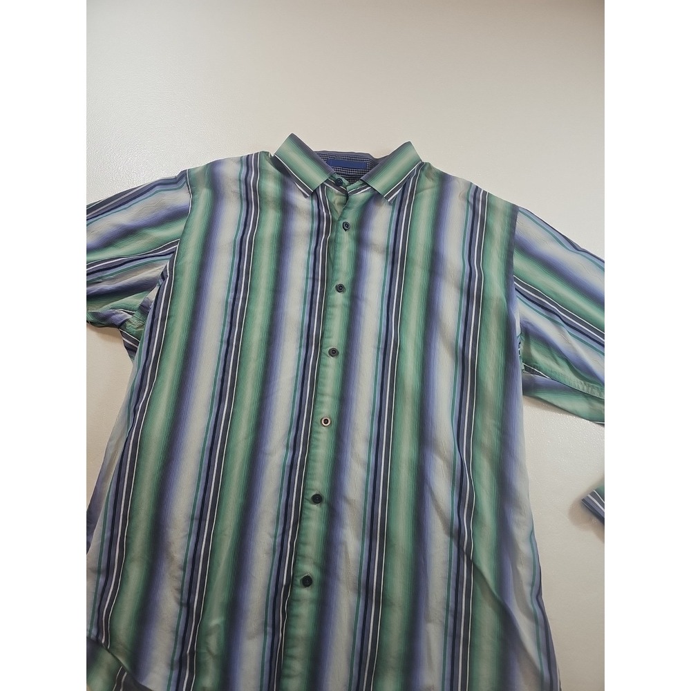 Tommy Bahama Shirt Mens Large Striped  Button Up Long Sleeve